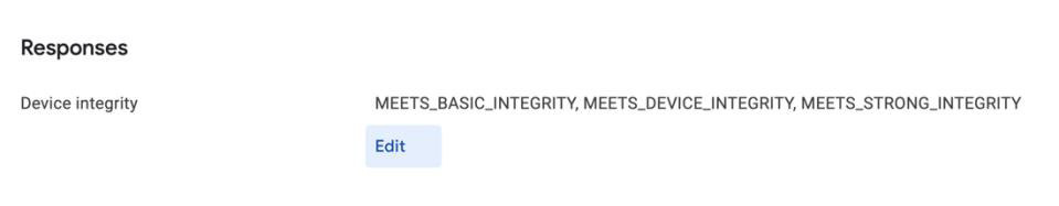 Device Integrity "Edit" option
