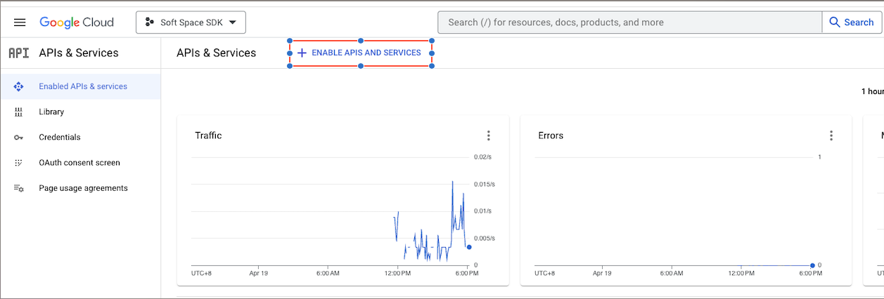APIs &amp; Services dashboard — Enable APIs and Services