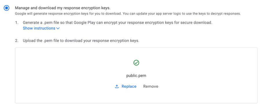 Public key upload dialog